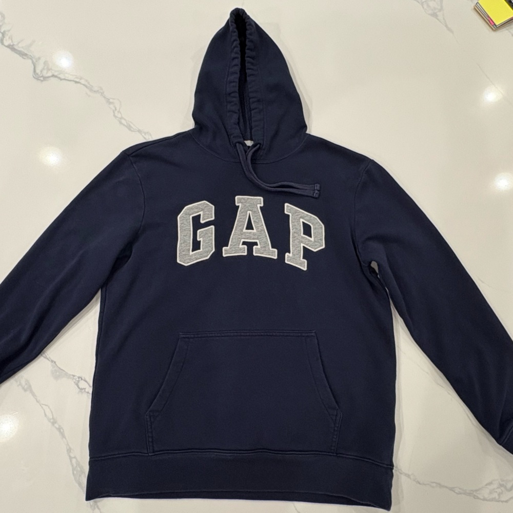 GAP Women's Navy Blue Hoodie Sweater Pre-owned